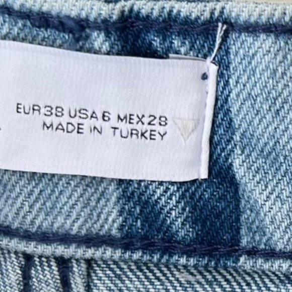 NEW! Zara High Waist Striped Denim Shorts- Size US 6 - Picture 14 of 15